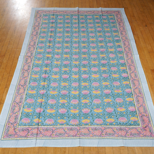 Block Printed Cotton Table Cover - 180 x 130 cms